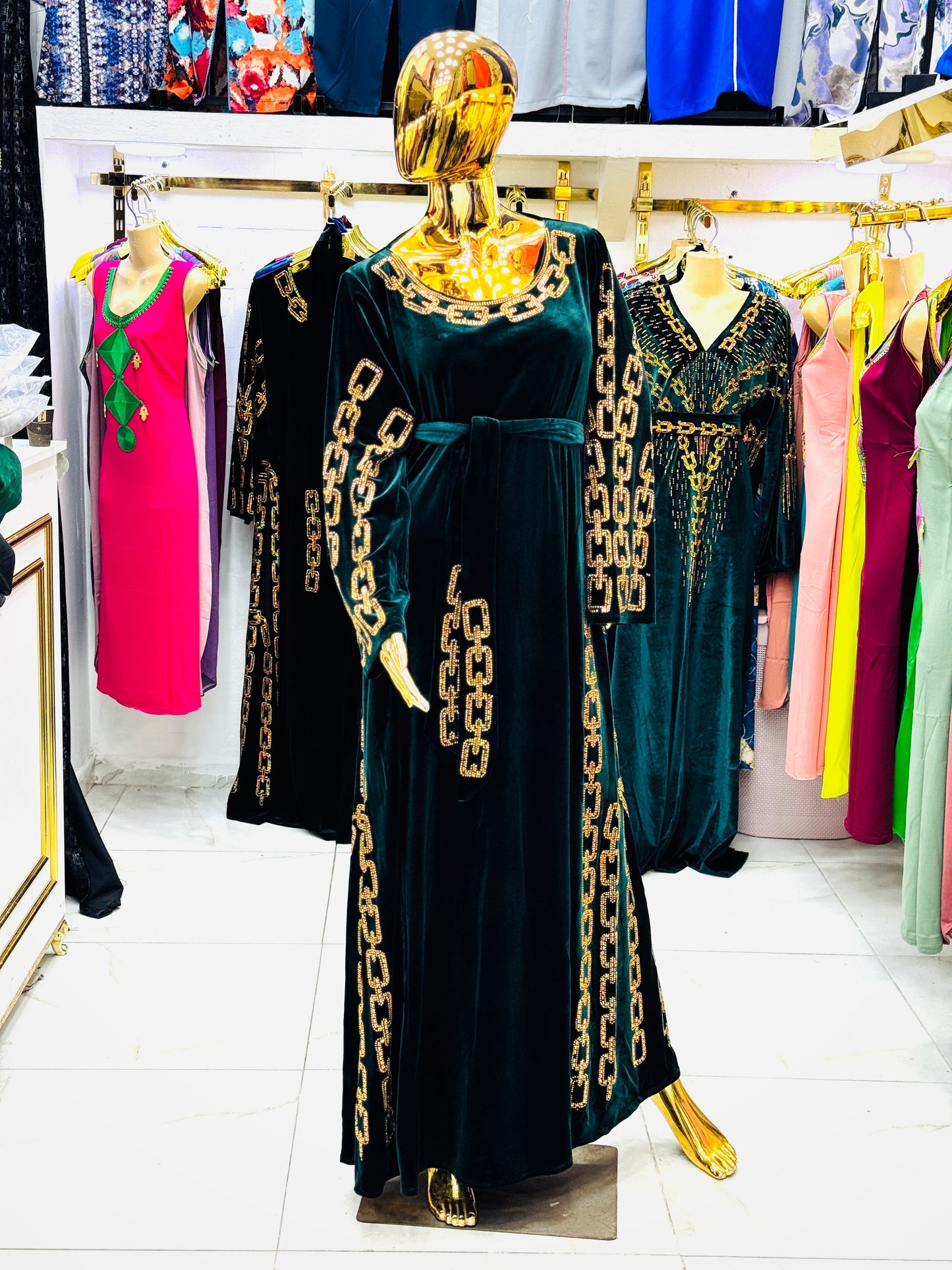 Robe d'hotesse velour tyffany balon