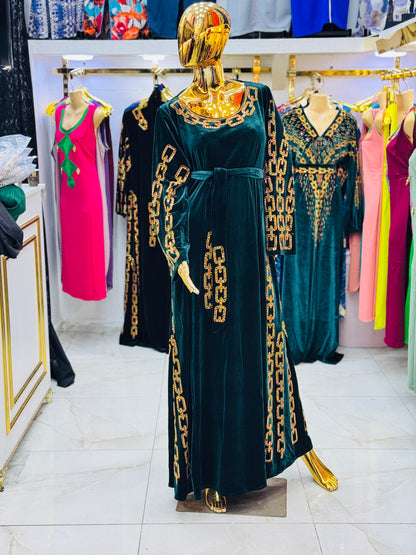 Robe d'hotesse velour tyffany balon